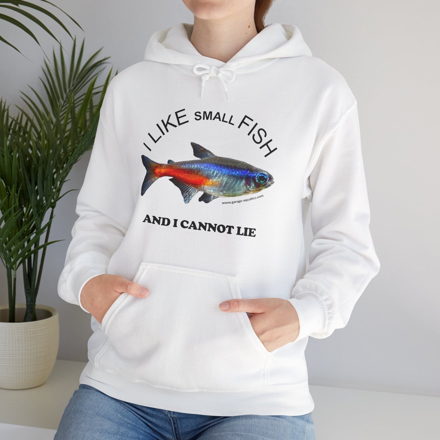 I Like Small Fish and I Cannot Lie Classic White Neon Tetra Fish Hoodie Sweatshirt