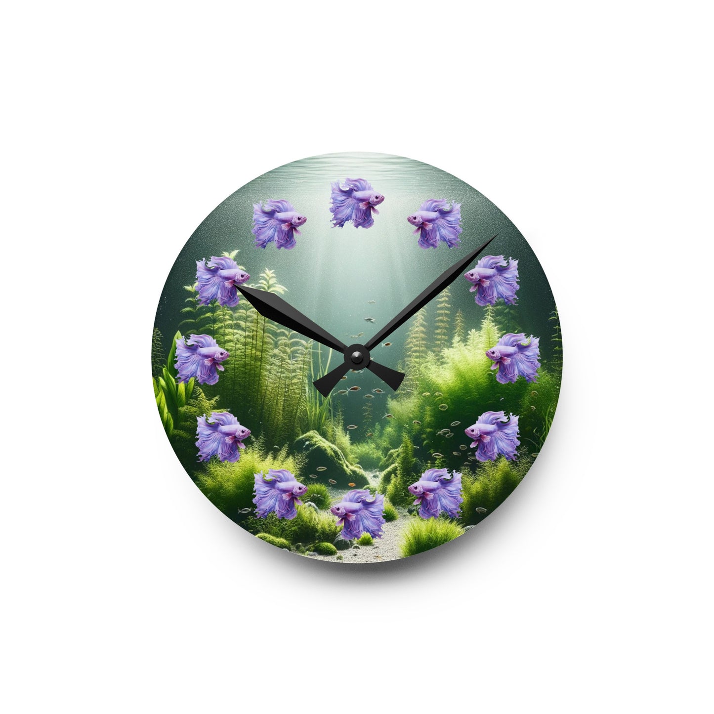 Stunning Purple Betta Acrylic Wall Clock