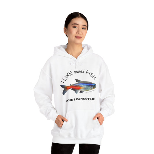 I Like Small Fish and I Cannot Lie Classic White Neon Tetra Fish Hoodie Sweatshirt