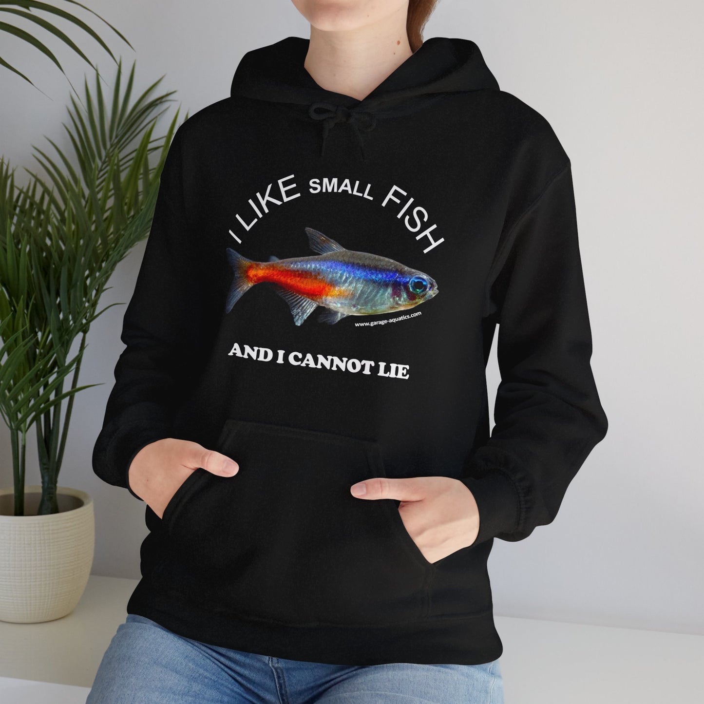 I Like Small Fish and I Cannot Lie Classic Black Neon Tetra Fish Hoodie Sweatshirt