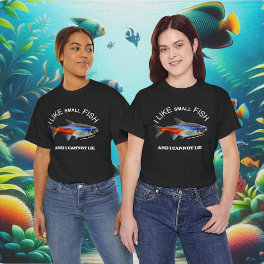 I Like Small Fish and I Cannot Lie Classic Black Neon Tetra Fish T-Shirt