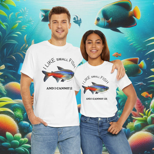 I Like Small Fish and I Cannot Lie Classic White Neon Tetra Fish T-Shirt